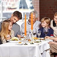 Vista 5 de Velas cónicas de color naranja sin perfume, 10 pulgadas sin goteo para mesa de cena, boda, fiesta, hogar, vacaciones, celebración, 8 horas de tiempo