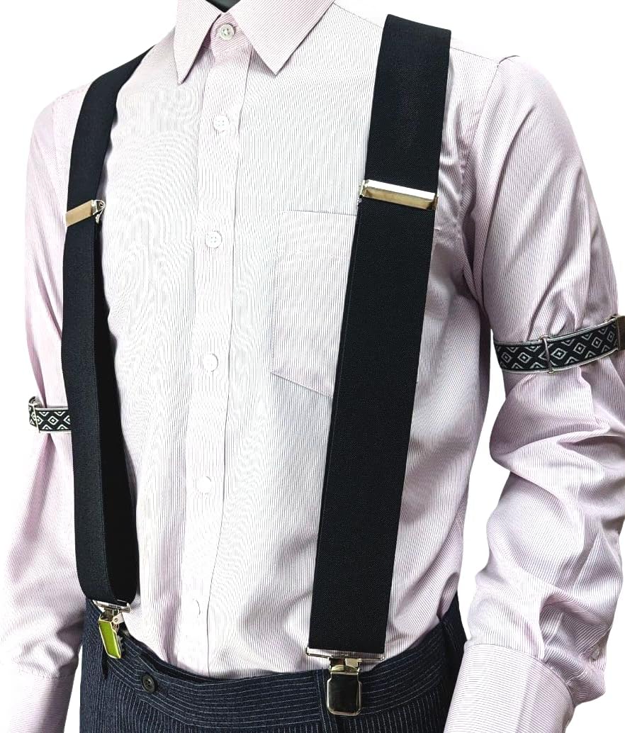 Heavy Duty 2” Wide Suspenders for Men Big and Tall - X-Back Clip-on for Work, Fully Adjustable 32”-52”