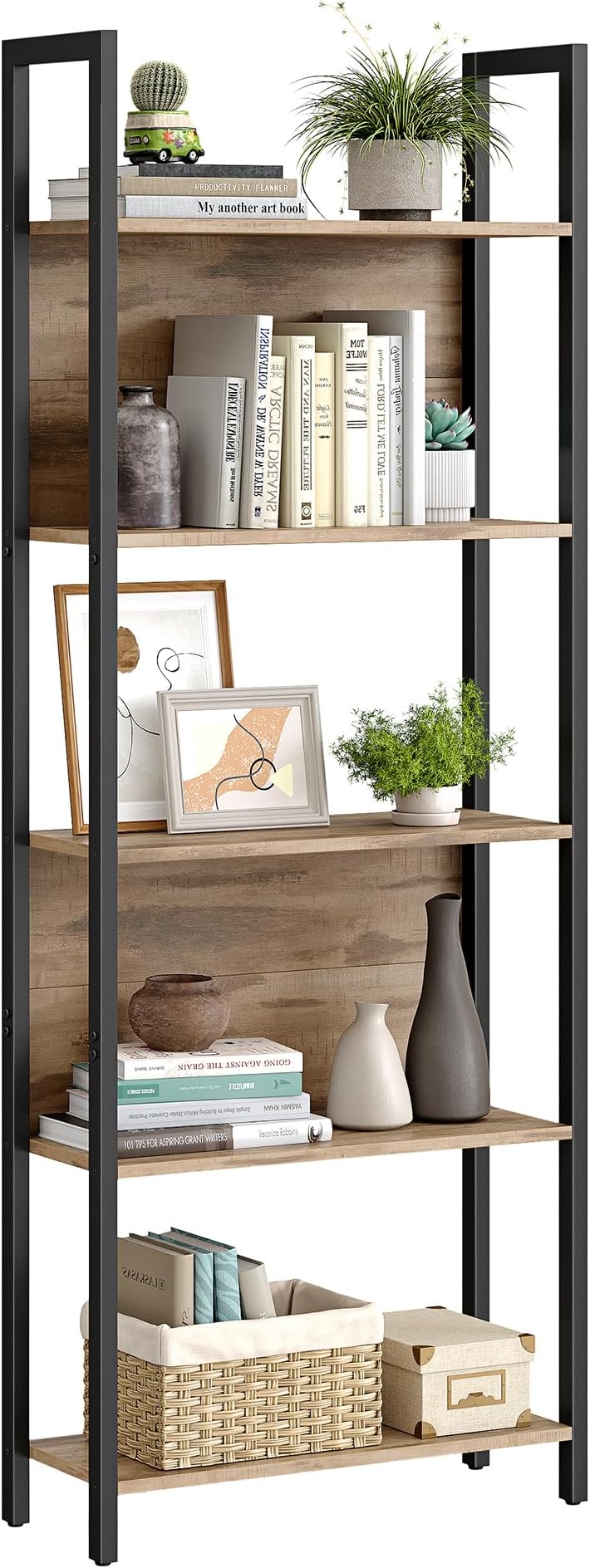 5-Tier Bookshelf, Storage Rack Shelf