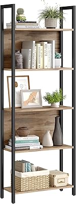 VASAGLE 5-Tier Bookshelf, Book Shelf, Industrial UK | Ubuy