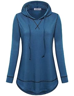 MOQIVGI Womens Long Sleeve Lightweight Activewear Casual Running Yoga Workout Hooded Tops