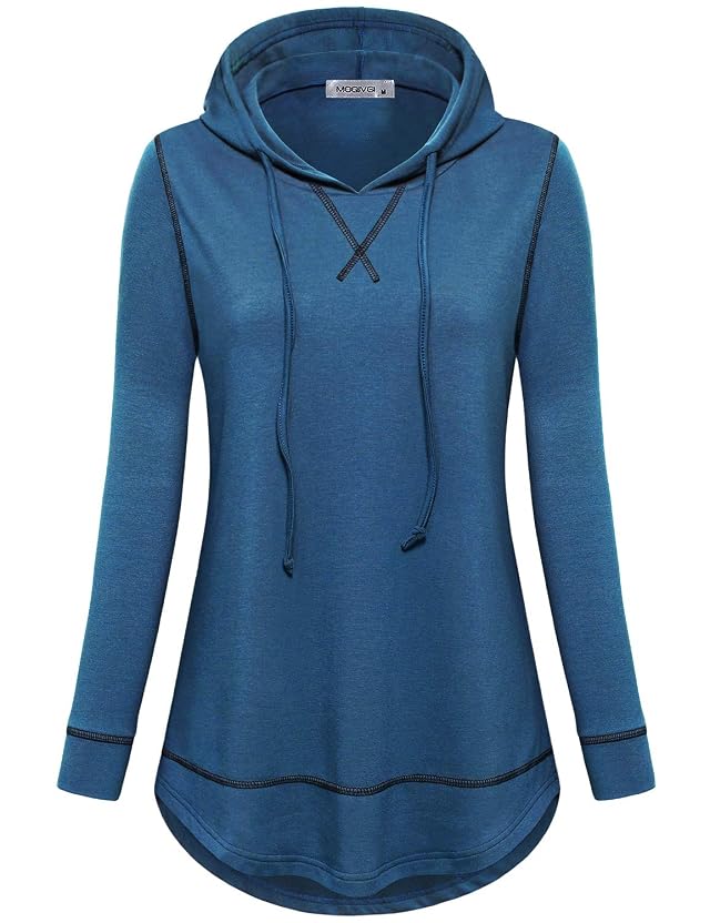 MOQIVGI Womens Long Sleeve Lightweight Activewear Casual Running Yoga Workout Hooded Tops