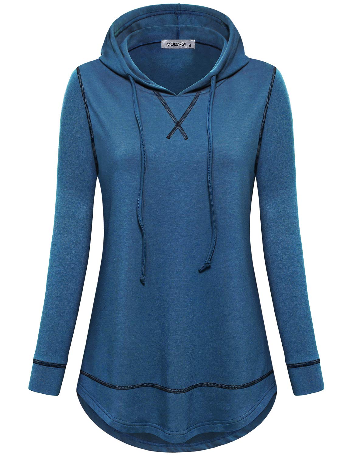 MOQIVGI Womens Long Sleeve Lightweight Activewear Casual Running Yoga Workout Hooded Tops