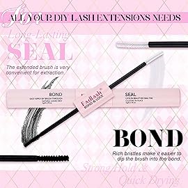 DIY Lash Extension Kit Individual Lashes Clusters Lash Bond and Seal, Clusters Lash Glue Remover and Eyelash Tweezers for Eyelash Extensions Home Use (40D-0.07D, 15-20mm, Kit)