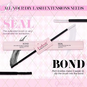 FADLASH Natural Lash Clusters Kit Individual Eyelash Clusters D Curl Eyelash Extensions with Lash Bond and Seal Lash Tweezer for Self Application DIY at Home (40D-0.07D-15-20MIX KIT)