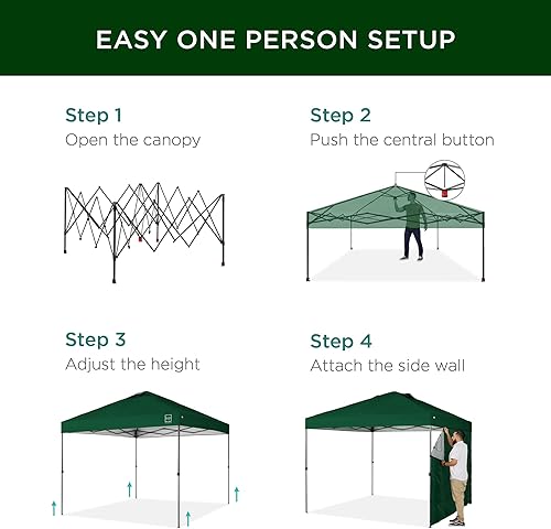 Miniatura 120 de Best Choice Products Carpa Toldo Desplegable de 10x10 pies para Instalación de 1 Persona, Refugio Portátil Instantáneo con Botón de 1 Toque