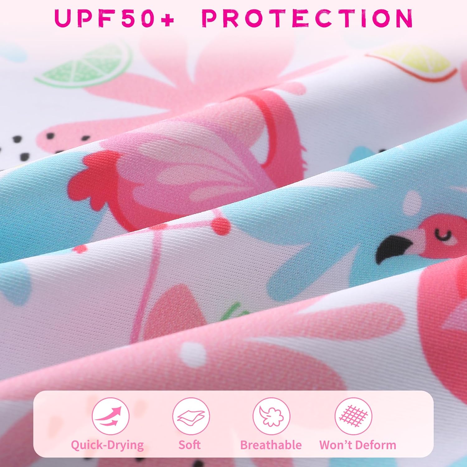 YOUNGER TREE Toddler Baby Girls Swimsuit Long Sleeve Bathing Suit Rash Guard Swim Suit Bikini Set UPF 50+ - Image 4