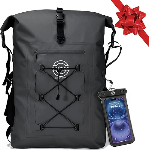 STOVER Mochila impermeable de 51025304055L, bolsa seca flotante para kayak, viajes, playa, senderismo y campamento, hombresmujeres