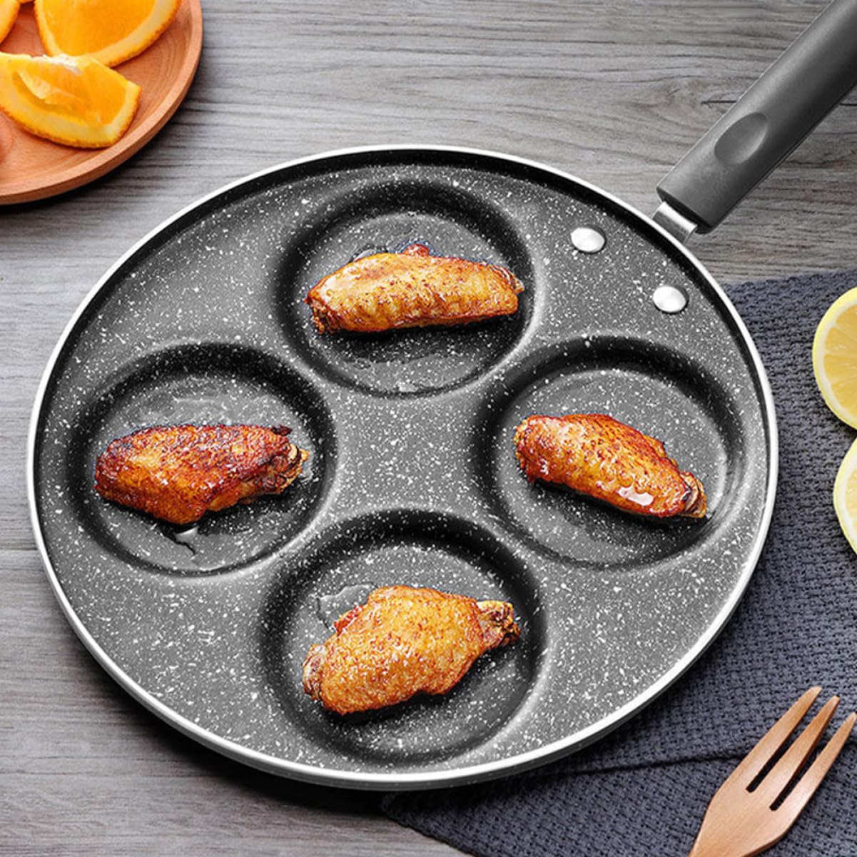 Cabilock Non-stick Frying Pan Lid Egg Pan Skillet for Dash Omelette Maker Kitchen Tool Non-burnt Abrasion Resistant Random Style