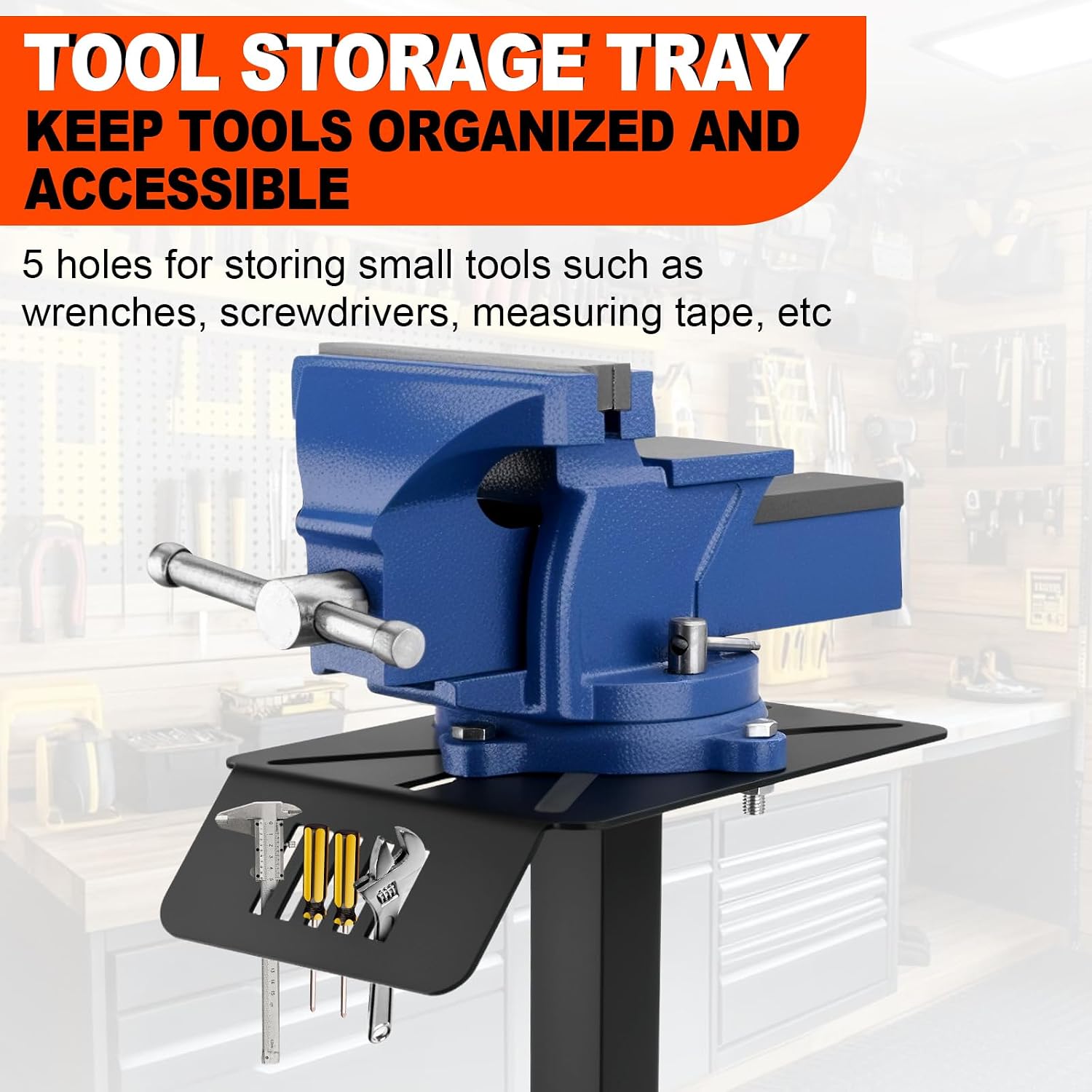 Bench Grinder Stand 200-pound Weight Capacity Heavy Duty Steel Mount | Universal Bench Grinder Mount with Base Plate and Tool Tray, Compatible with Grinders, Buffers, Sanders and Polishers