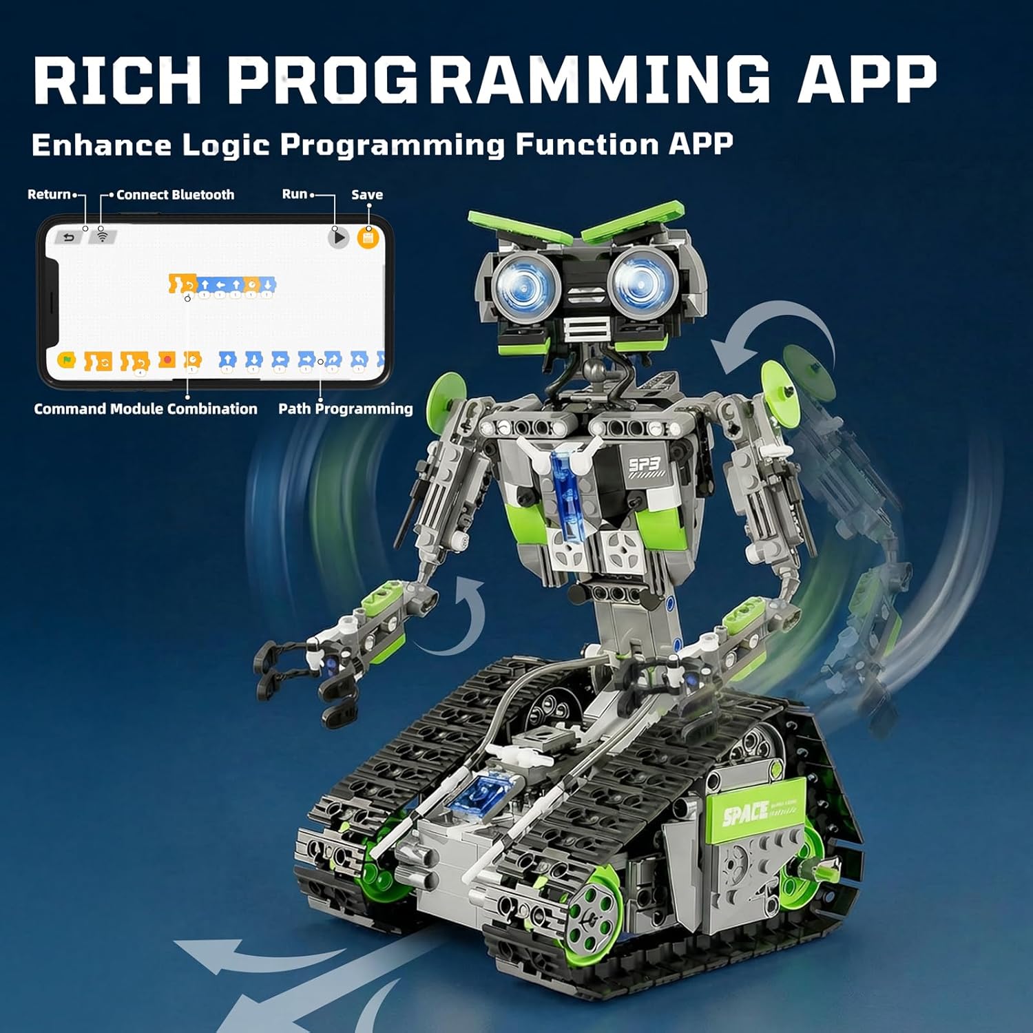 DOLIVE 5 in 1 STEM Robotics Kit, Building Block Set for Kids Ages 8-14, Remote Control and App Controlled Robot/Tank/Transporter/Scout/Engineering Vehicles, Birthday Gift for 8 9 10 11 12+ Years Old