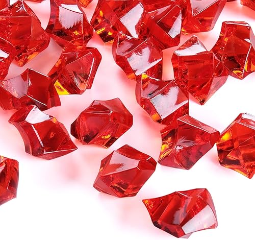 Vista 34 de Babenest - Rocas de hielo trituradas acrílicas, 150 piezas de cristales falsos, cubos de hielo de plástico, gemas de diamantes para rellenos