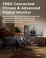 Vista 3 de Sunny Health & Fitness Máquina de remo compacta de movimiento completo con resistencia ajustable, remo de entrenamiento de cuerpo completo de bajo