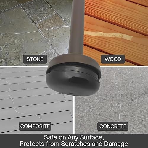 Miniatura 5 de Project Patio 1-12 pulgadas de hierro forjado para muebles de patio y patas de silla para exteriores, deslizadores de copa para insertar tapas de