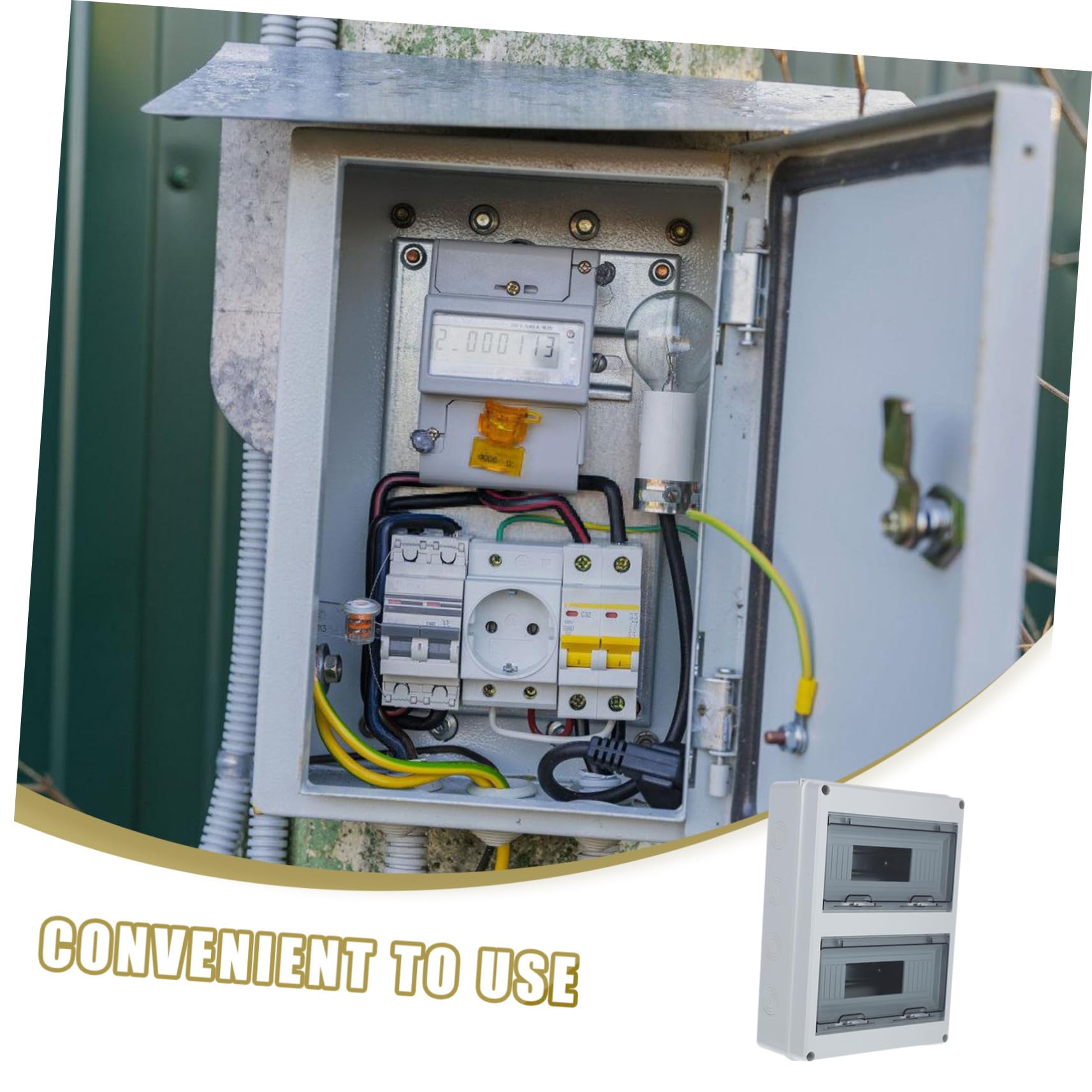 Caja de Distribución Eléctrica 24 Circuitos de Plástico para Exterior | Montaje en Superficie, y Antipolvo, Instalación Sencilla, Uso Doméstico al Aire Libre