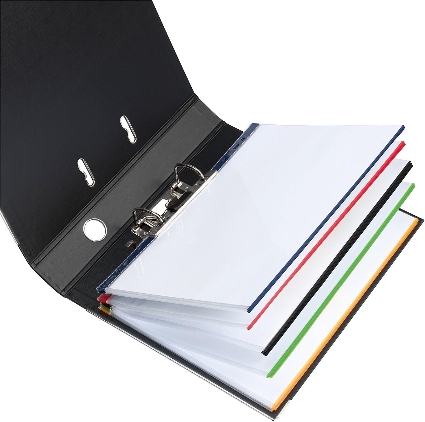 Herlitz A4 Colored Border Punched Pocket (50 Pieces)