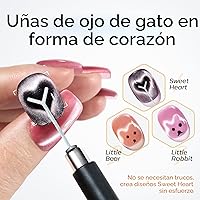 Vista 2 de Modelones – Set de imanes magnéticos efecto ojo de gato para uñas, 15 piezas, varillas e imanes redondos y cuadrados, potente herramienta para crear