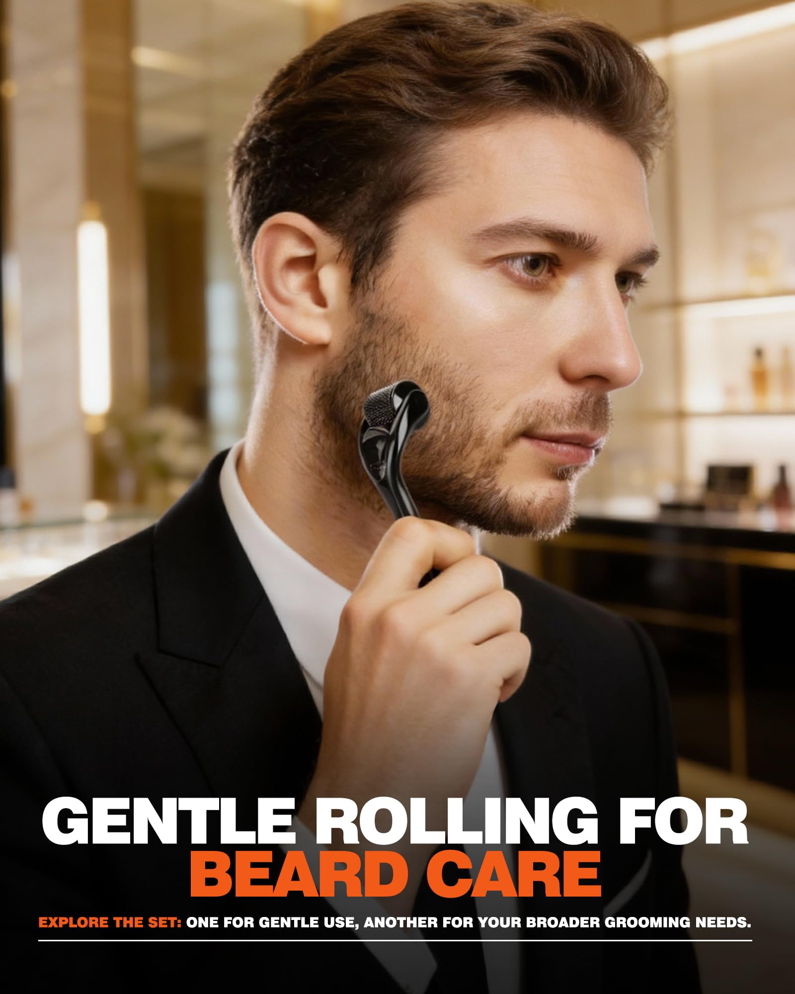 pulire Dermaroller 2 Pezzi, Microneedling Viso 0.5 mm e 1.0 mm con 540 Aghi, Dermaroller Capelli per Viso Cuoio Capelluto e Corpo, Uomini e Donne per Cura della Pelle, dei Capelli e Barba