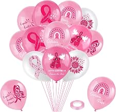 30pcs October Breast Cancer Balloons Pink Ribbon Balloon Breast Cancer Awareness October Cancer Pink Ribbon Activity Decoration Hope, Fight Against Prevention