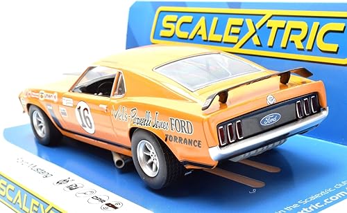 Miniatura 3 de Scalextric Ford Mustang Boss 302 George Follmer #16 132 Ranura analógica Coche de carreras C4455