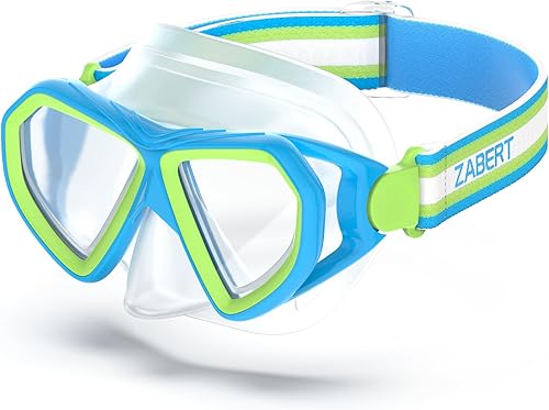 Kids Swim Mask Goggles, Swimming Dive Snorkel Mask with Nose Cover Fabric Strap for Kids Boy Girls