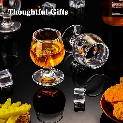 Miniatura 4 de Qunclay 12 vasos de chupito de 35 oz lindo brandy snifter coñac bourbon licor tequila vasos transparentes pequeños de degustación de whisky de jerez