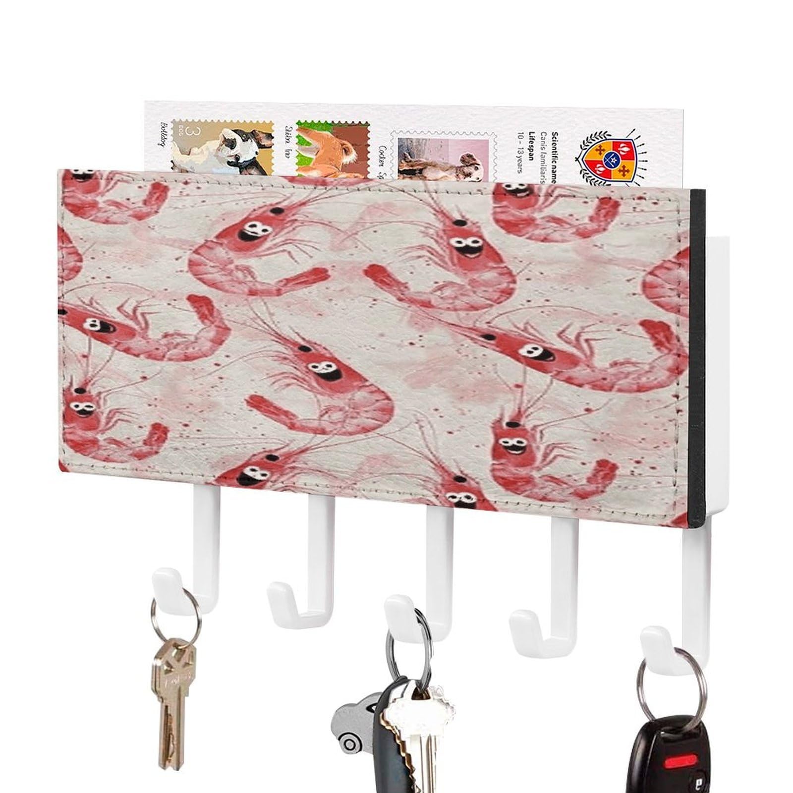 Colgador de llaves de camarón adhesivo organizador de cartas para pared