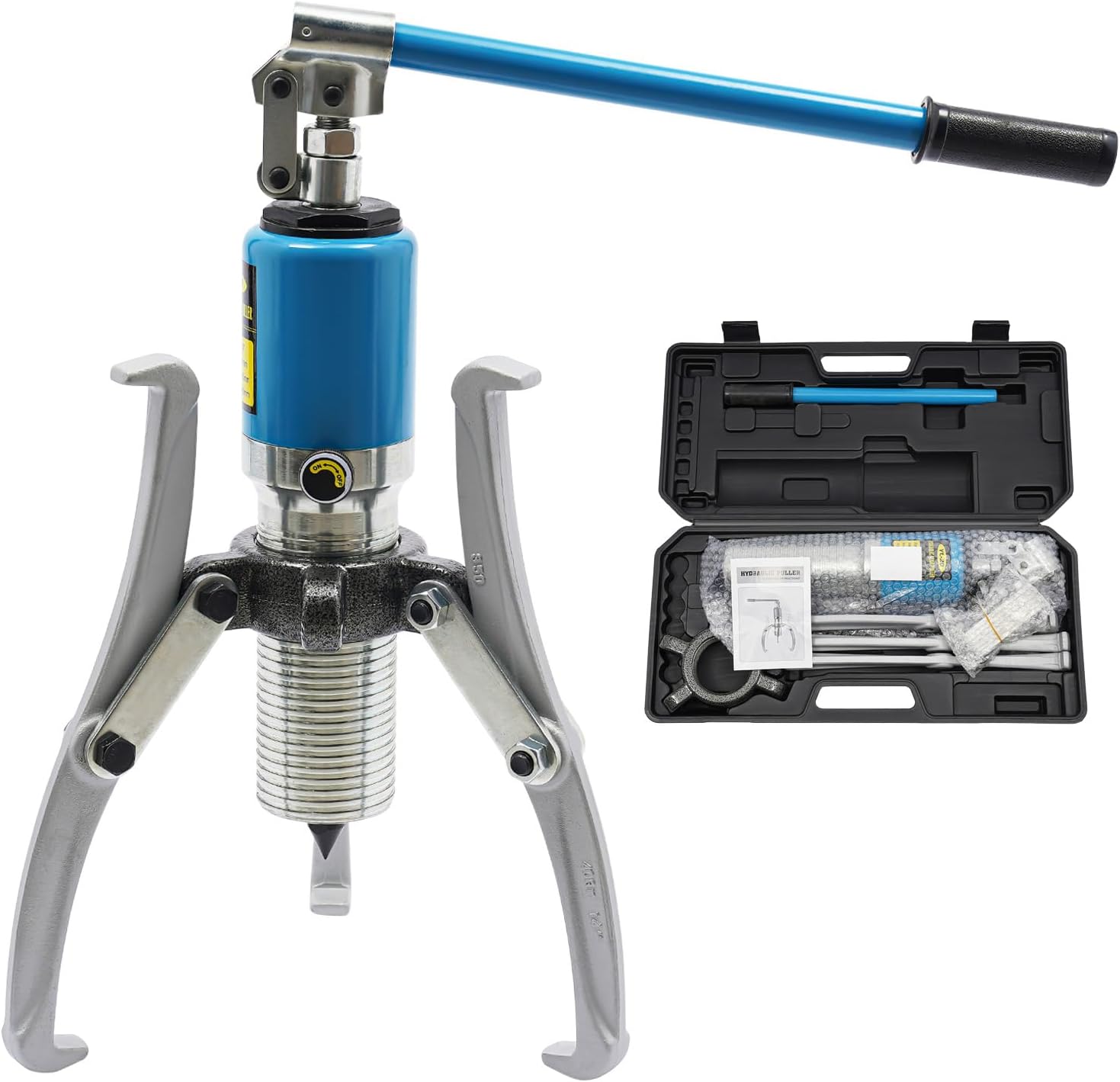 20 Ton Hydraulic Gear Puller Set, 2 or 3 Jaws Wheel Bearing Puller Kit, Vertically & Horizontally, Pulling Separator for Wheel Hubs Rotors Pulleys Car Axles Sprockets Shaft Sleeves