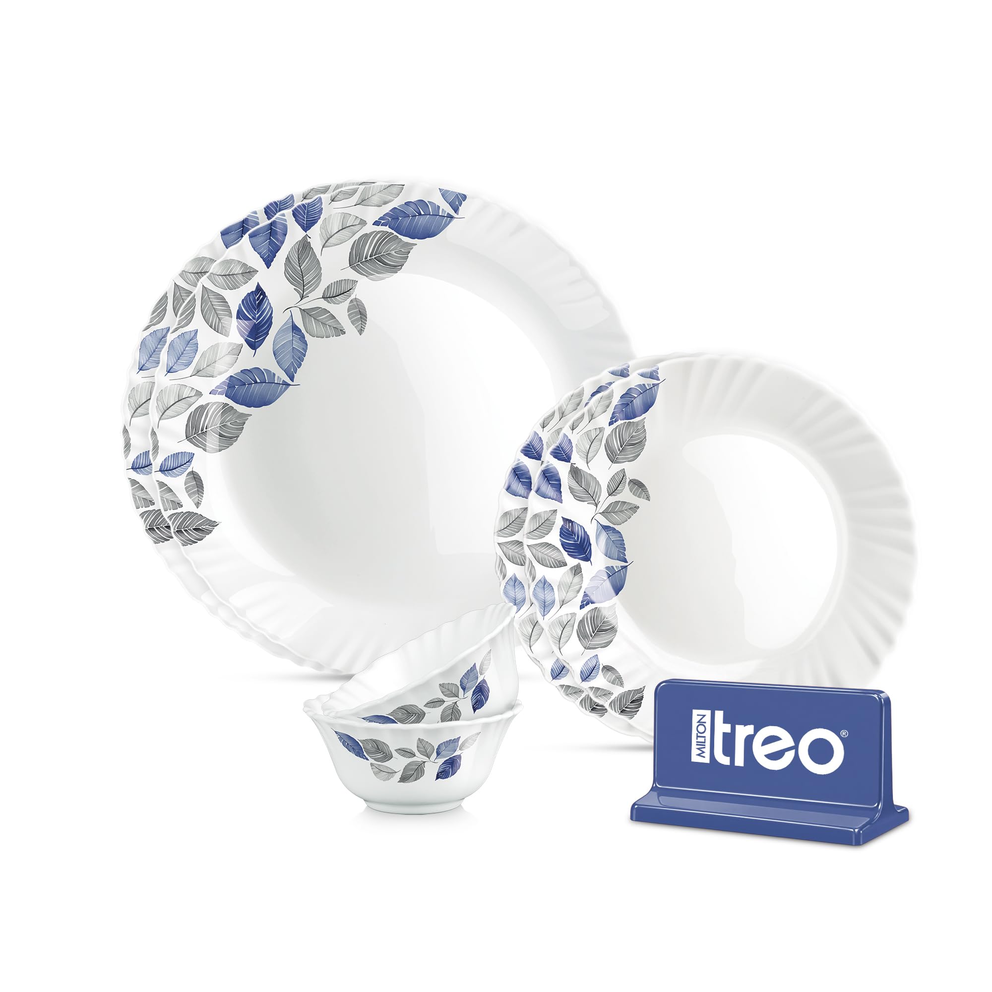 Treo Opalware Dinner Set - 6 Plates & Bowls -12 Treo Opalware Dinner Set - 6 Plates & Bowls -12