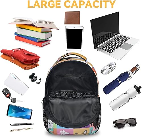 Miniatura 5 de Mochila de bulldog francés para niñas y niños, mochila escolar de 16 pulgadas con correas ajustables, bolsa de viaje duradera, Bulldog5, Classic