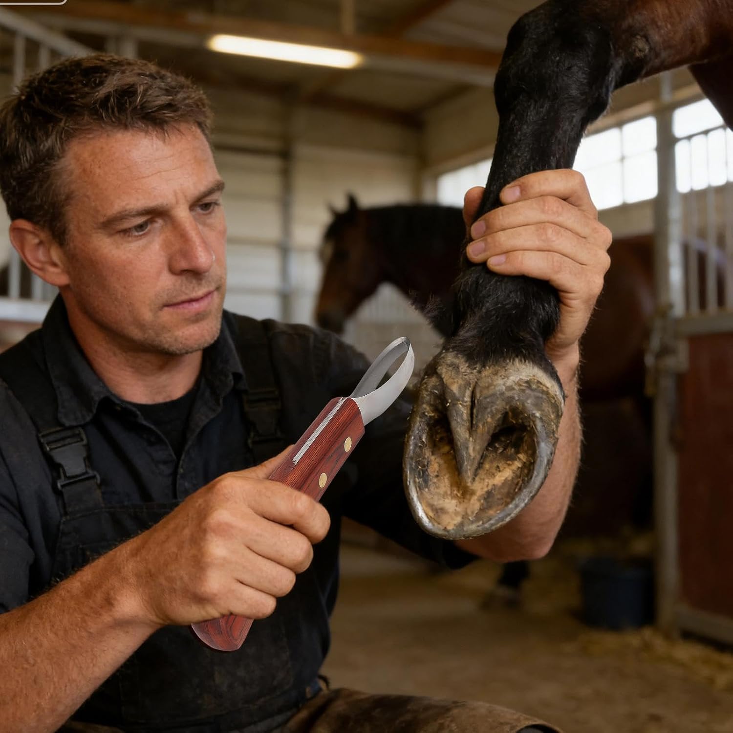 Hoof Pick Cutter Non-Slip Double-Edged Equine Supplies | Hoof Farrier Tool for Horse for Cleaning Grooming Dairy Barn Ranch Farrier Veterinarian Equestrian