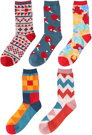 DEBAIJIA Lot De 5 Paires Chaussettes Bambou Respirantes - Chaussettes Affaires Femme Multicolores, Douces Et Anti-Odeur EU 36-42