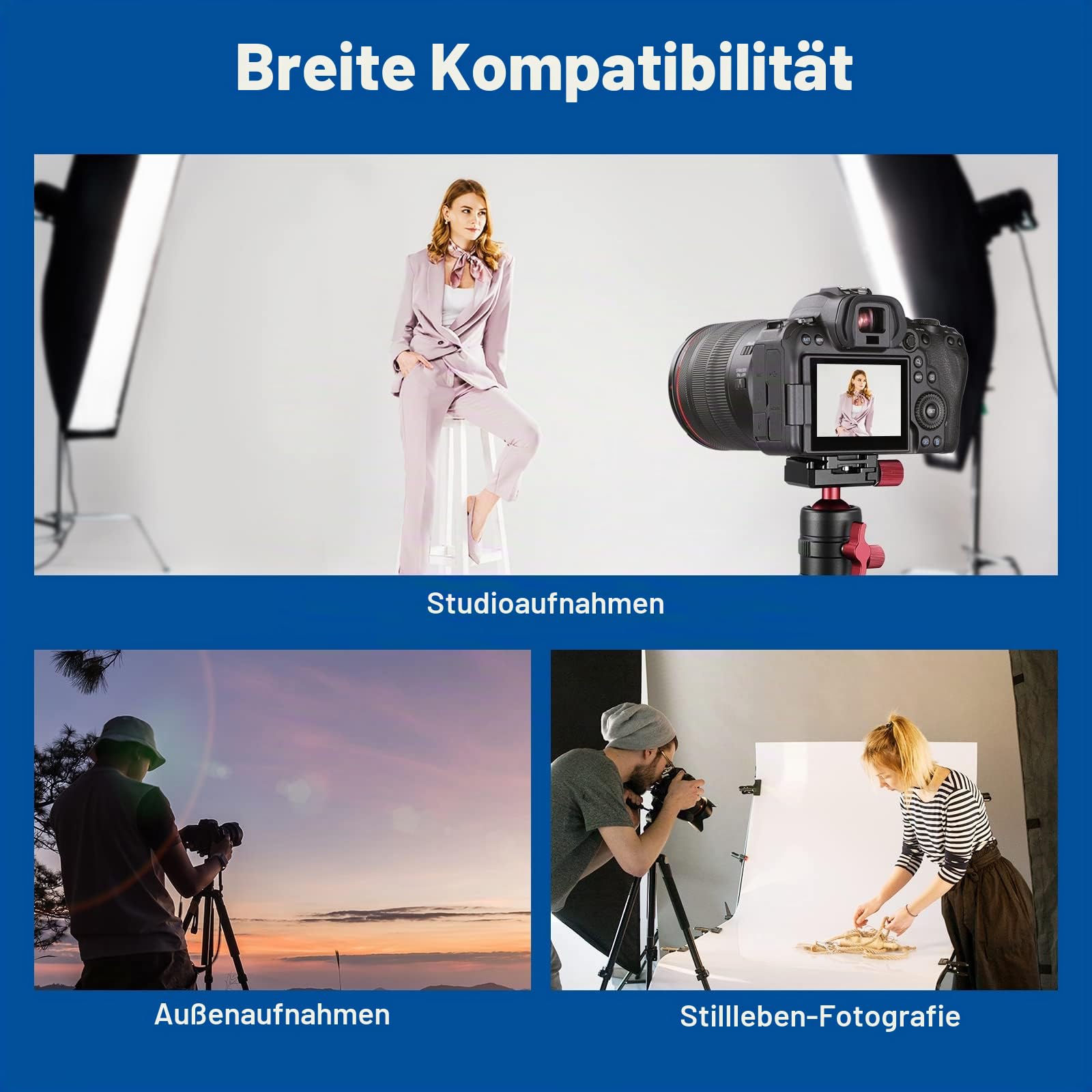 NEEWER Stativkopf, 360° drehbarer Panorama Kugelkopf mit 1/4 Zoll Schnellwechselplatte für Stativ, Einbeinstativ, Slider, DSLR Kamera, Camcorder, maximale Belastung bis zu 5kg- GM28
