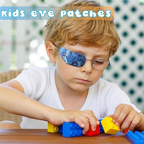 Miniatura 4 de Panelee 10 parches para ojos para niños, parche reutilizable para anteojos para cubrir cualquier ojo, 2 x 4.1 pulgadas, tela de dibujos animados,
