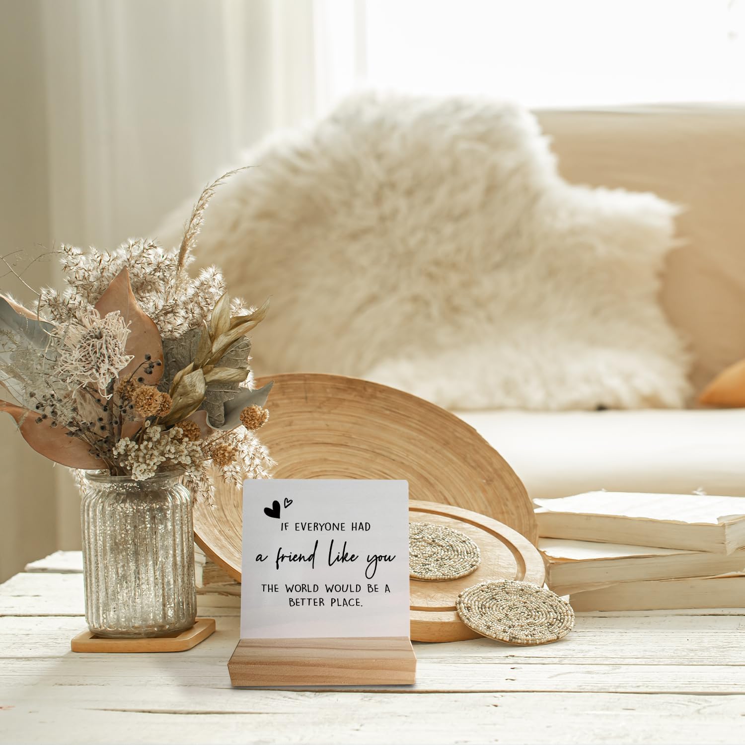 Best Home Decor - Friendship Gifts for Women: Unique Sentimental Gifts for Bestie BFFs - 'If Everyone Had a Friend Like You' Wood Plaque Sign Review
