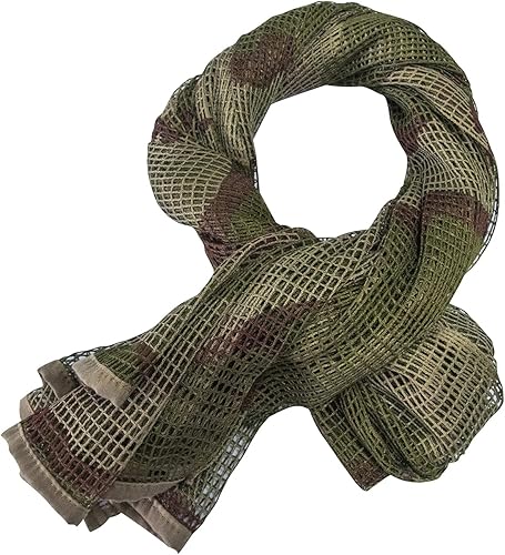 Vista 14 de GRVCN Velo de Francotirador Bufanda Táctica Red de Malla de Camuflaje Corporal Militar, Bufanda de Patrón de Camuflaje de Doble Cara