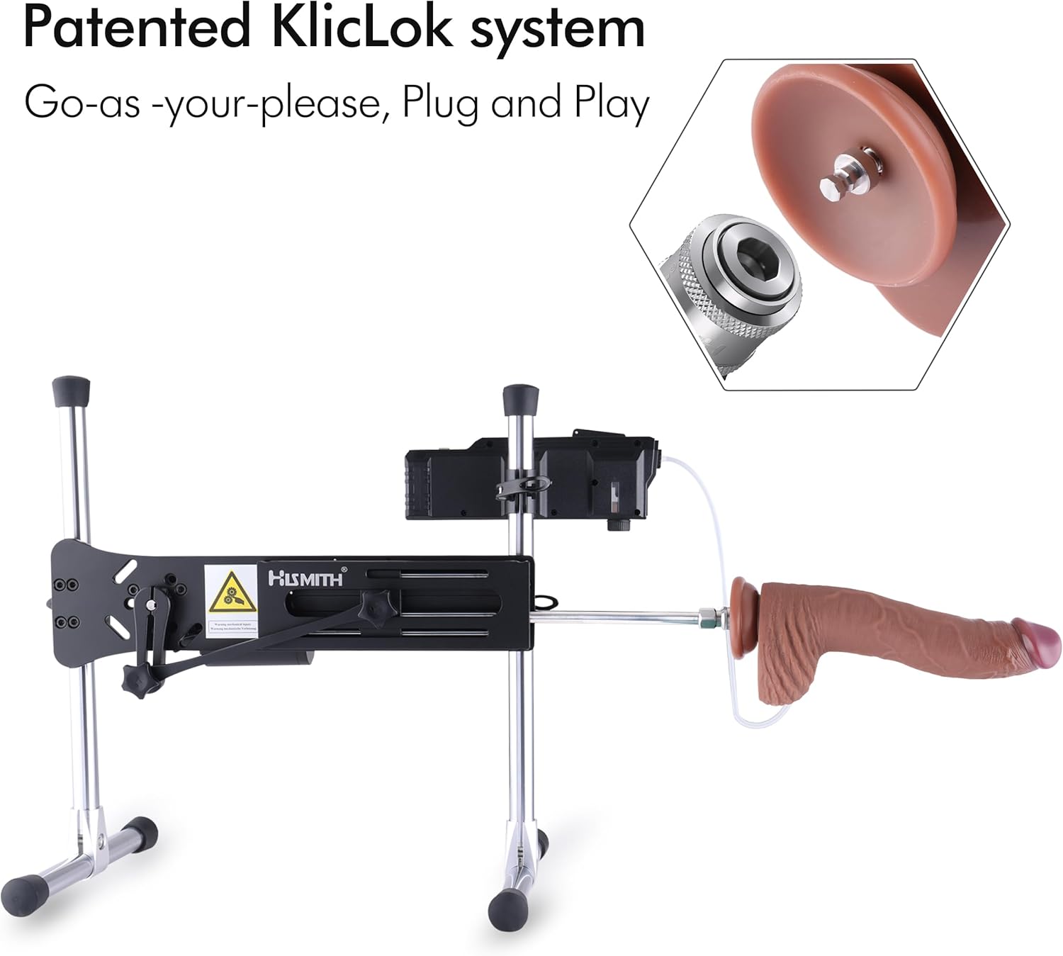 Hismith 12.4" Squirting Silicone Dildo, 9.4" Insertable Realistic Penis with KlicLok System, Hands-Free Play Soft Sex Toy - XL Size, Amazing Series