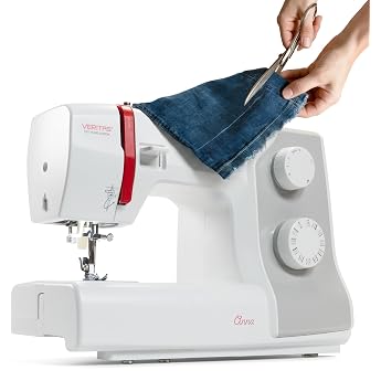 Veritas Anna Free-Arm Sewing Machine with Foot Pedal - 32 Stitches, Threading Aid, Auto Thread Tension, Thread Cutter, LED Se