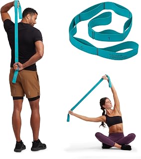 Gaiam Restore Stretching Strap - Resistance Band for Yoga Flexibility, PT Rehab & Deep Muscle Stretches (39.75")