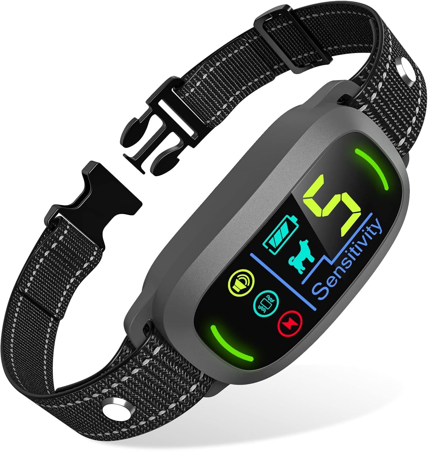Dog Bark Collar, FAFAFROG Rechargeable Smart Barking Collar, Anti Barking Training Collar with 5 Adjustable Sensitivity Beep Vibration…