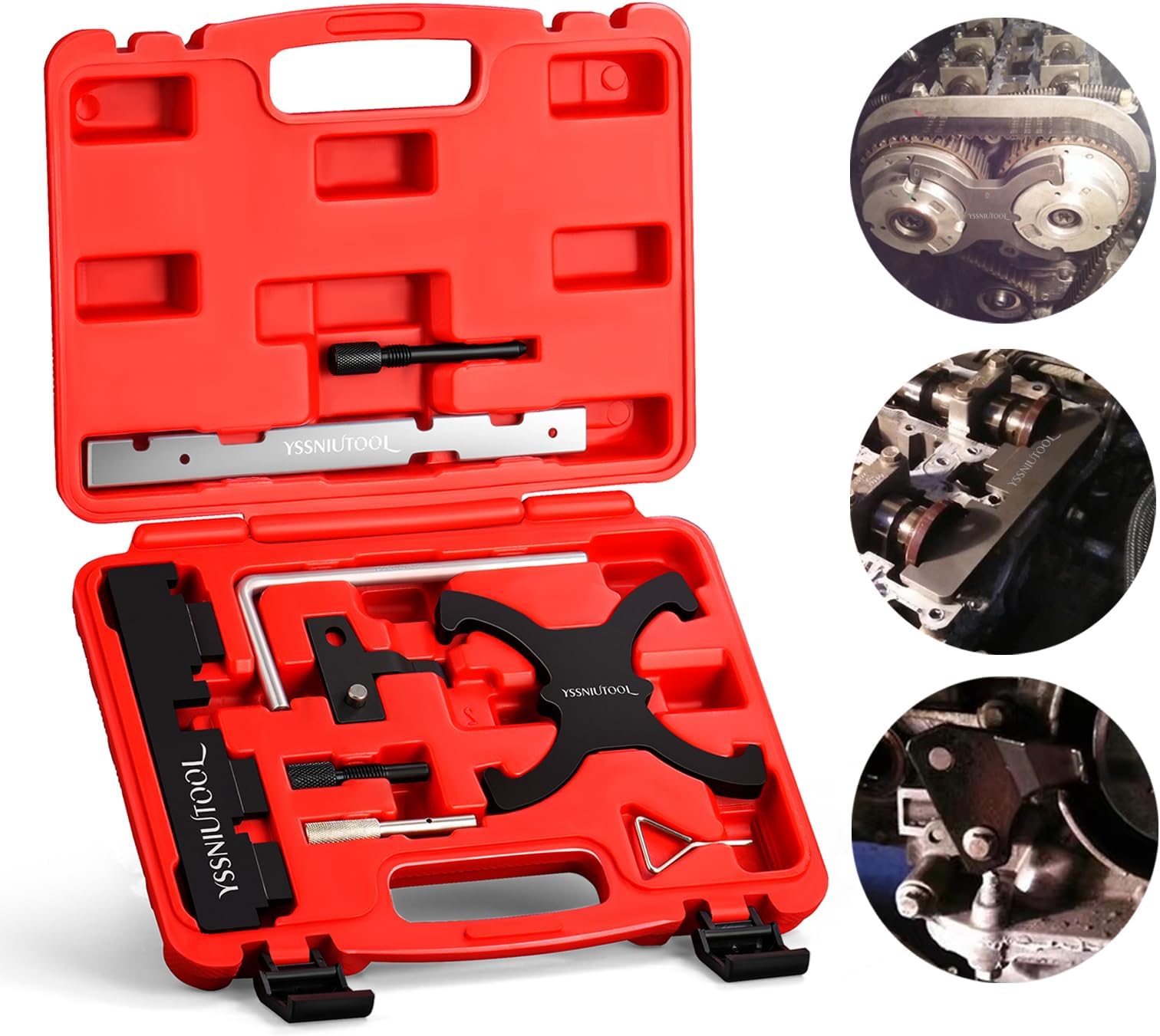 Engine Timing Tool Kit, Crankshaft and Camshaft Timing Belt Locking Alignment Tool Set Compatible with Ford Focus Escape Transit Volvo S60 S80 V60 V70 More for 1.5L 1.6L VCT Engines