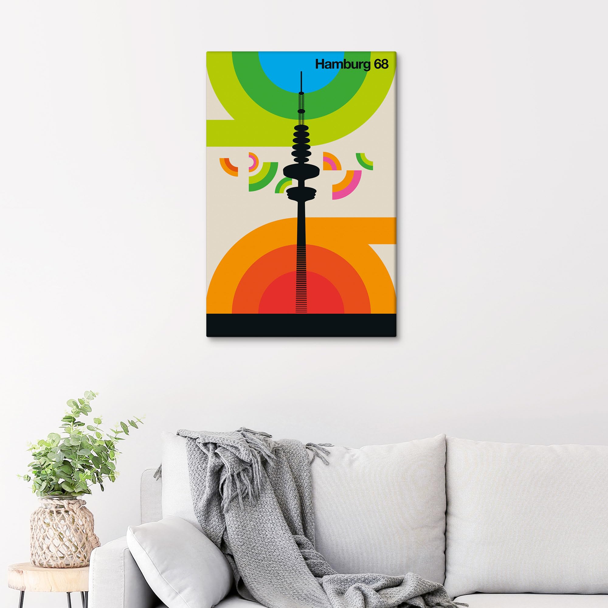 Hamburg 68 Obraz na płótnie | 40 x 60 cm Bo Lundberg Wielobarwny Obrazy Dekoracja ścienna