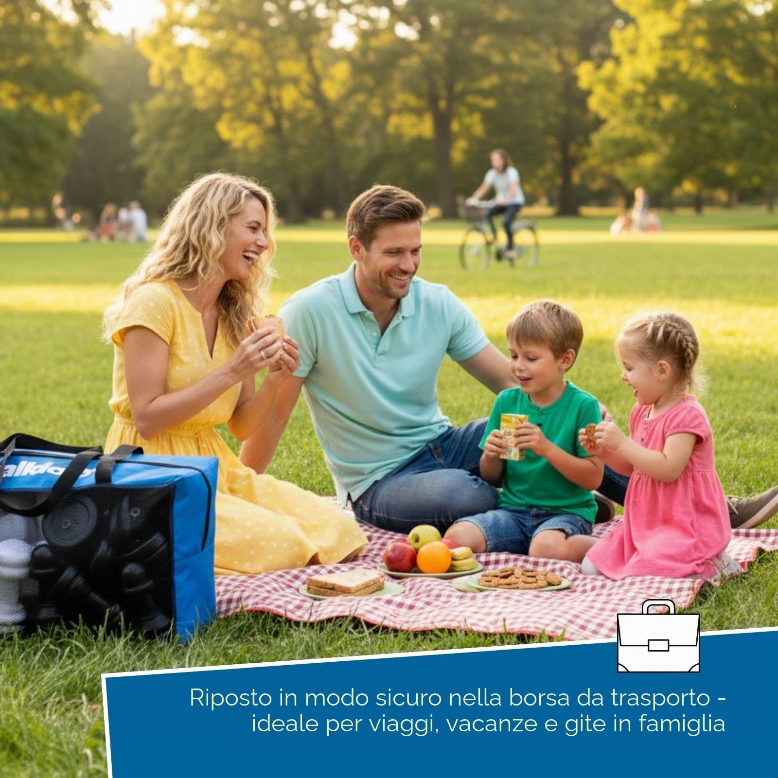 alldoro 60080 Scacchi da giardino, set di scacchi da esterno, scacchi da giardino con 32 pezzi, set di scacchi giganti con borsa da trasporto, per bambini dai 3 anni e adulti