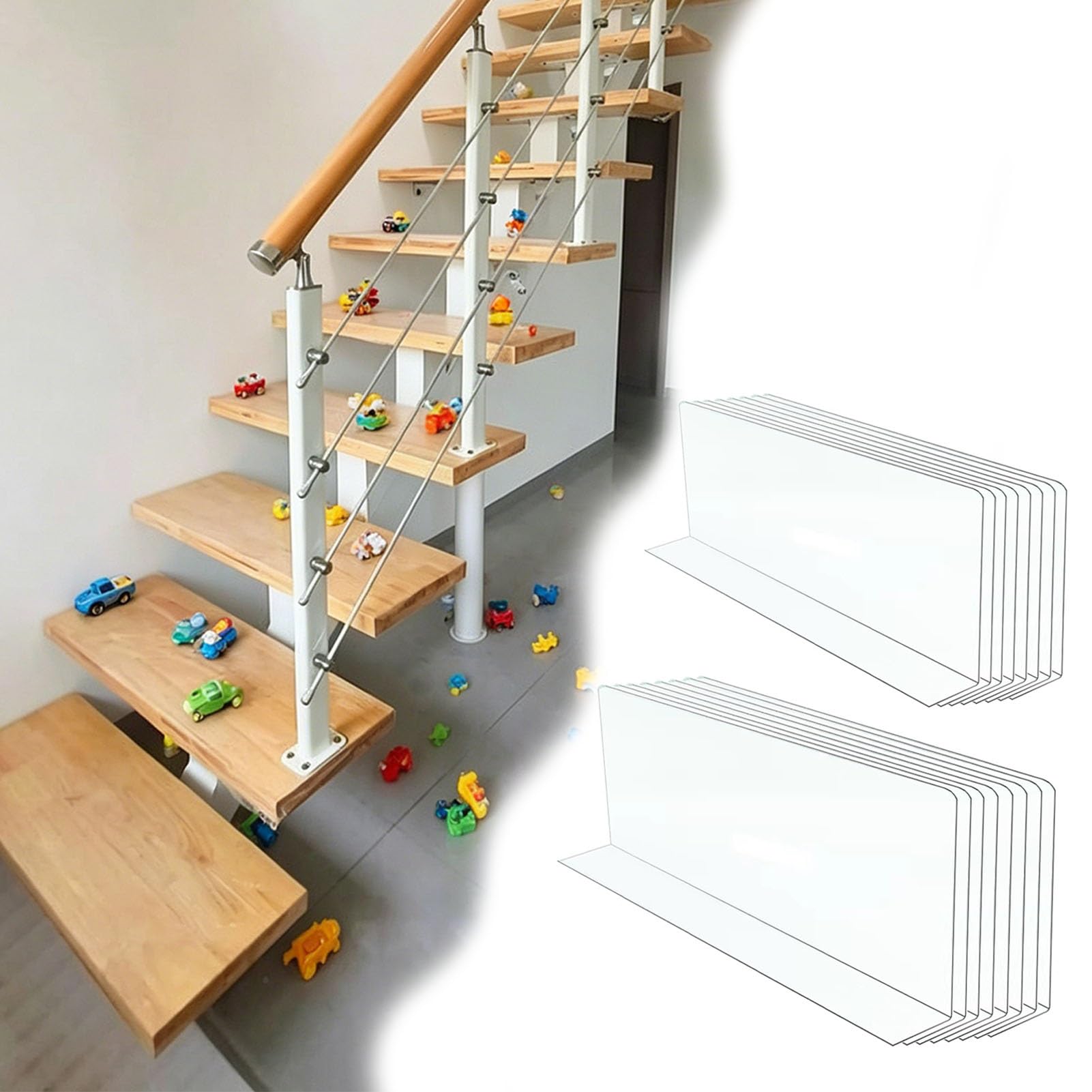 Bloccanti Giocattoli per Mobili Barriere Anti-fessura per Scale a Sbalzo, Protezioni Sottodivano 5-30 cm, Chiusure Trasparenti per Fessure Delle Scale (per Piccoli Giocattoli)(50x5 cm (20x2 in))