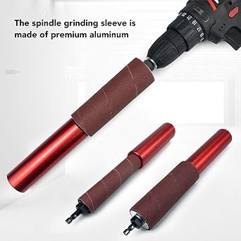 Spindle Sander Adapter, 1.5In Spindle Sander Adapter, Drum Sanders for Woodworking, Mandrel Aluminum Alloy Drill Sanding Mandrel Kit for Wood Metal Universal Size