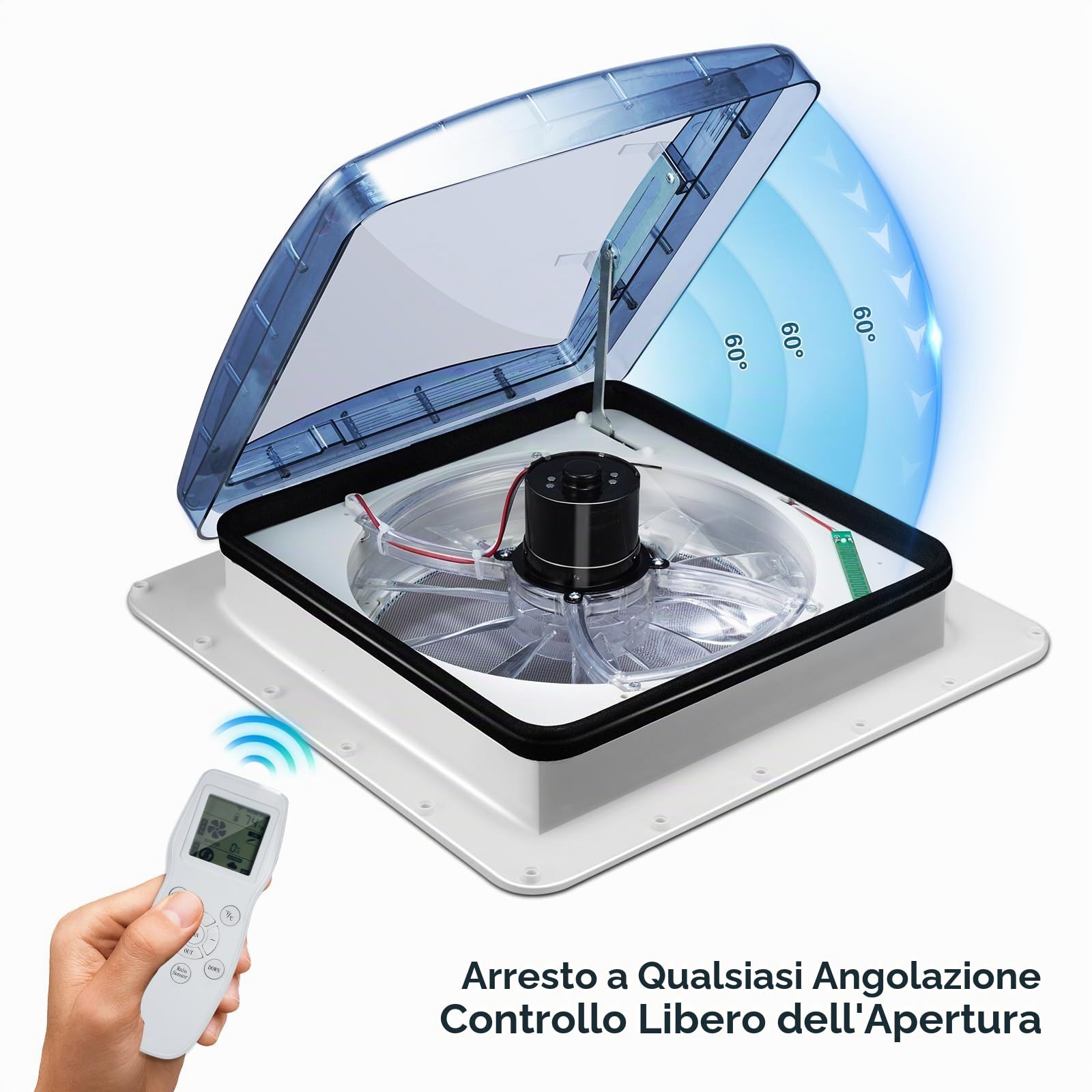 Ventilatore da Tetto per Camper 12 V Reversibile Presa d'Aria Dual Mode Sfiato Roulotte Rimorchi