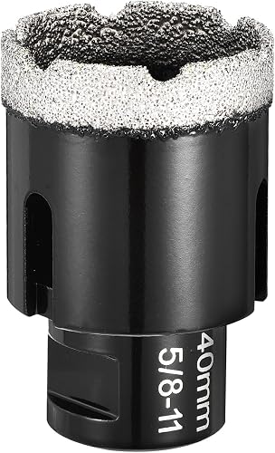 PATIKIL Diamond Hole Saw 1-9/16" 40mm with 5/8"-11 Thread Black | Diamond Core Drill Bit fit Angle Grinder for Ceramic Porcelain Marble Tiles Stone Brick Hard Material
