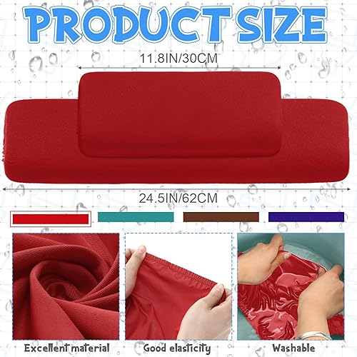 Miniatura 8 de Hoolerry 4 piezas de repuesto para tapa del tanque de inodoro con parte inferior elástica para accesorios de decoración de baño (naranja, rosa,