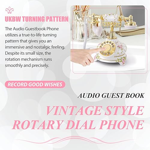 Miniatura 2 de Teléfono de audio para libro de visitas, capacidad de 32 G, libro de visitas, teléfono de boda, grabación de audio retro, mensaje de voz