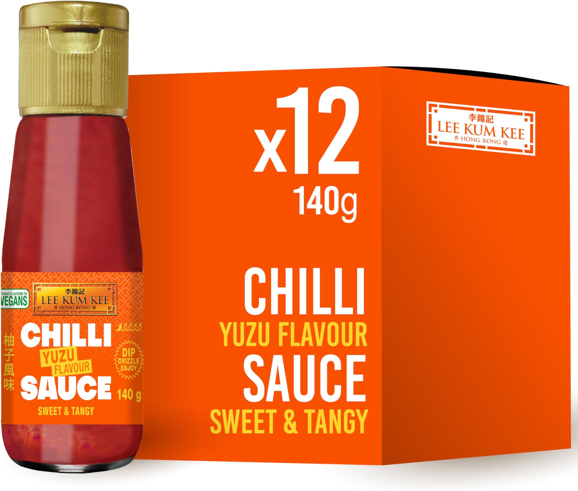 Yuzu Flavoured Chilli Sauce, Vegan, 140 g (Pack of 12)